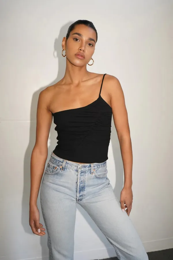 Rafael Rib One Shoulder Top