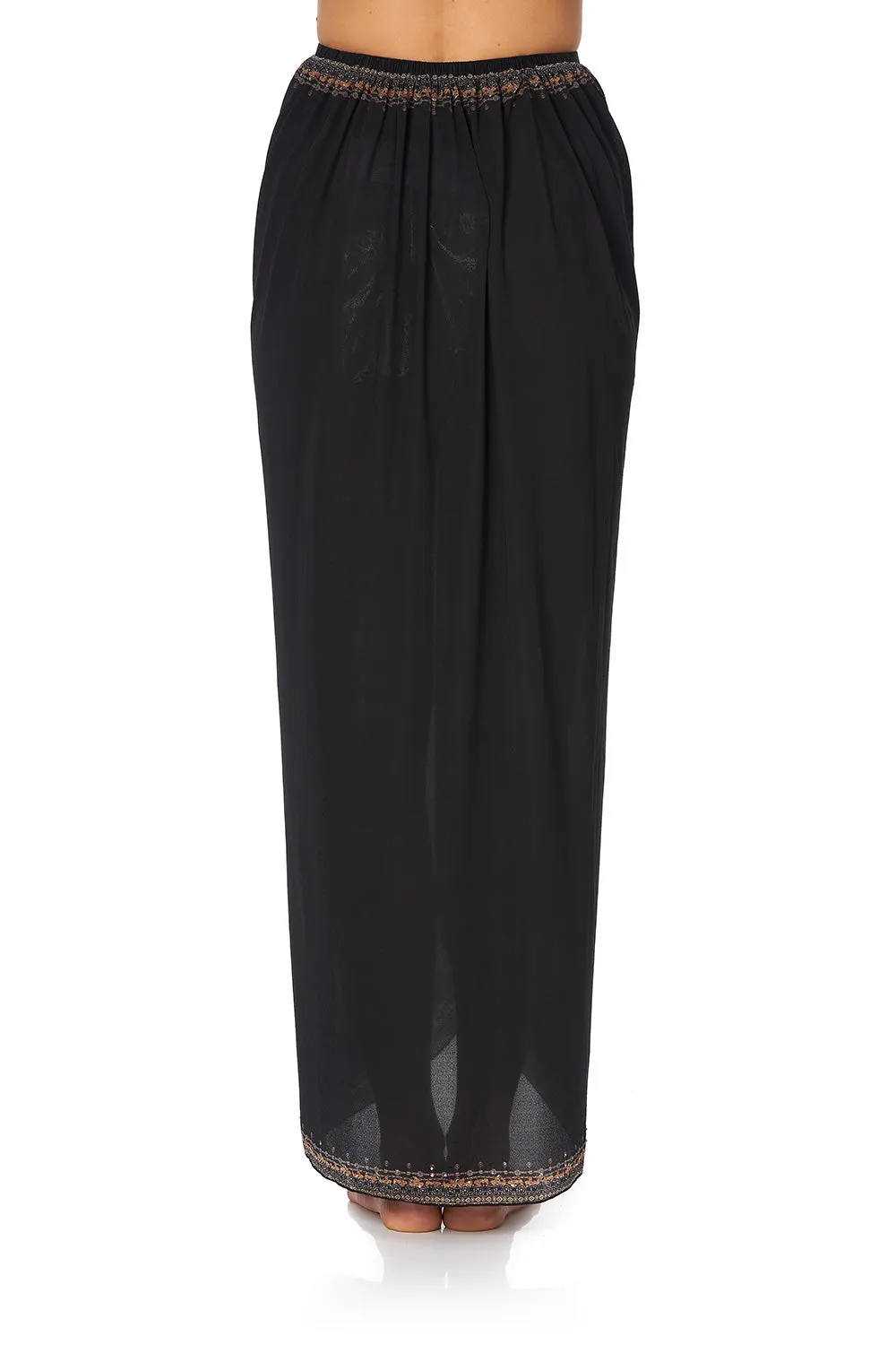 RING TRIM LONG SARONG SOLID BLACK