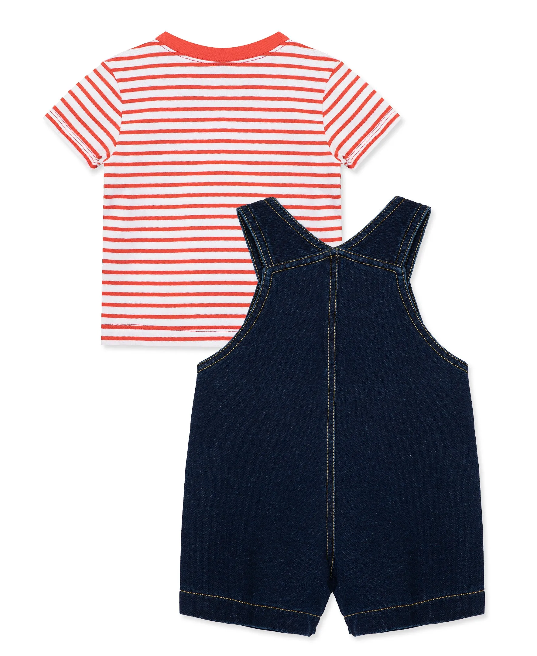 Sailboat Cotton Knit Shortall Set (12M-24M)