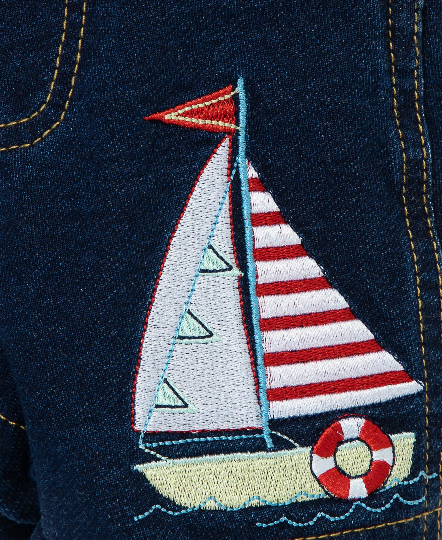 Sailboat Cotton Knit Shortall Set (12M-24M)