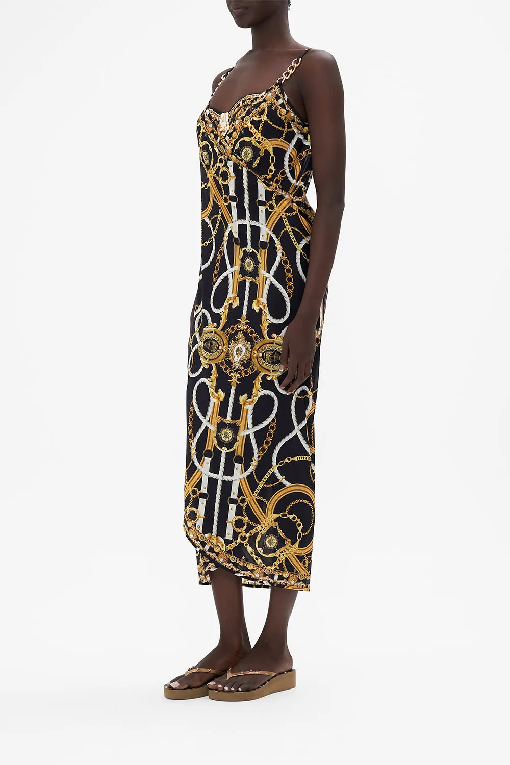 SARONG WITH STRAPS AND TRIM DETAIL COAST TO COAST