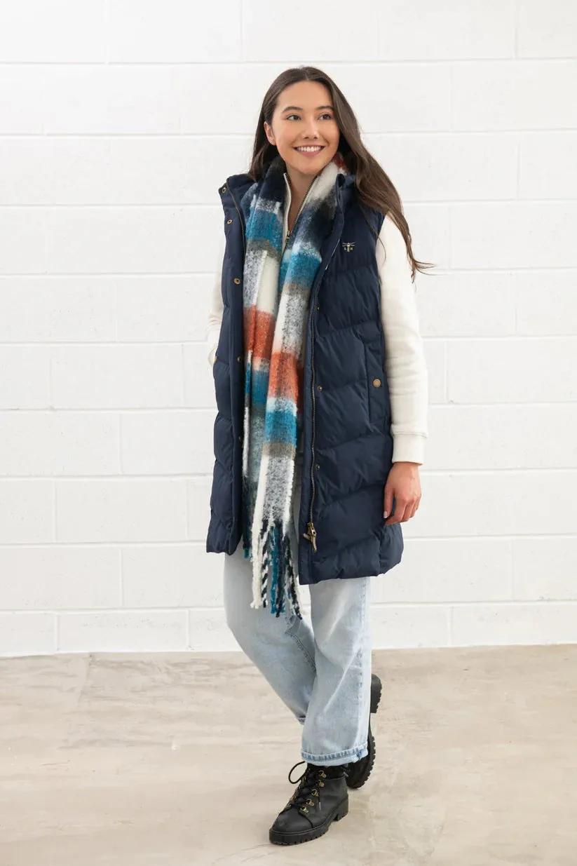 SAVANNAH LADIES LONG GILET - NAVY