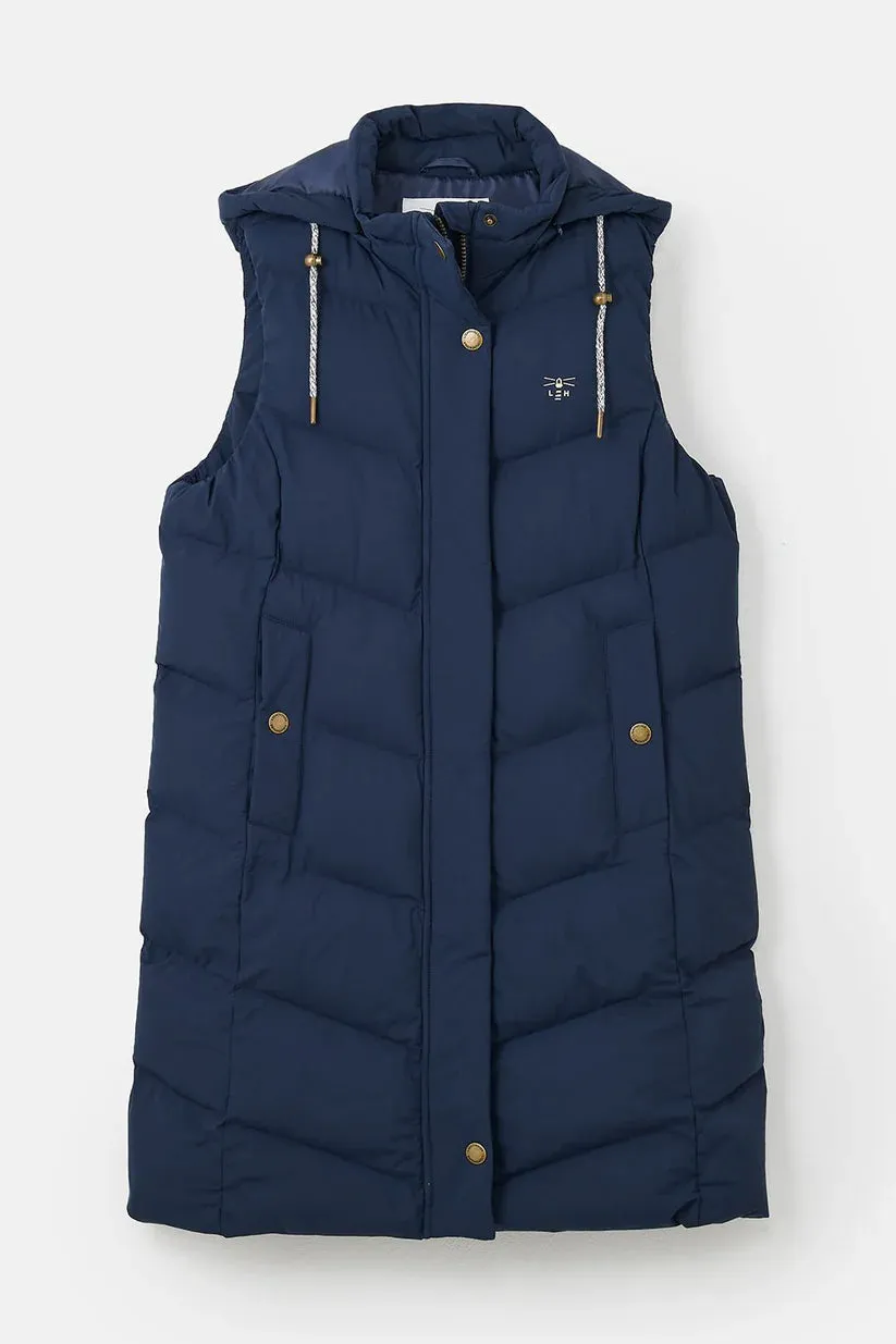 SAVANNAH LADIES LONG GILET - NAVY
