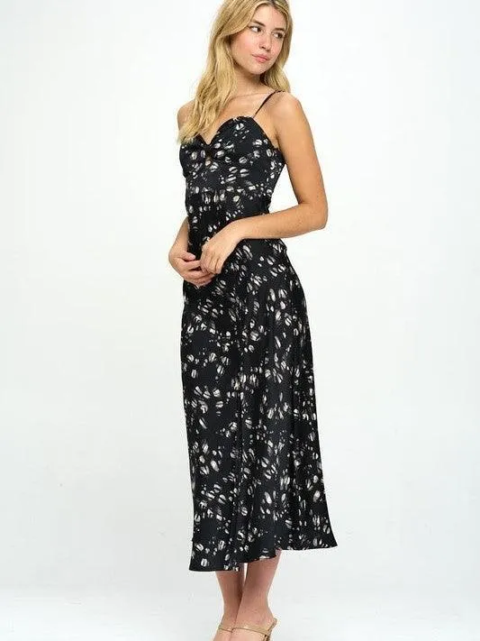 Slip Into Summer Satin Floral Maxi Dress