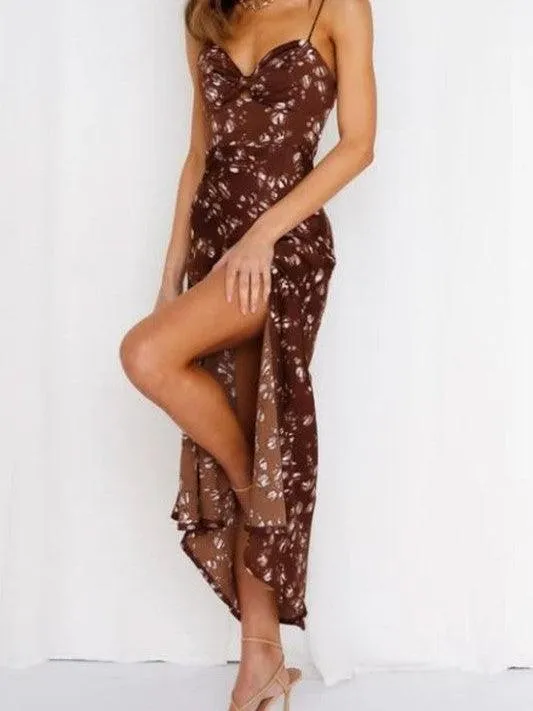 Slip Into Summer Satin Floral Maxi Dress