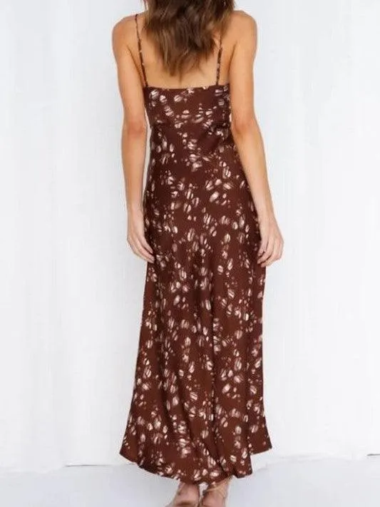 Slip Into Summer Satin Floral Maxi Dress