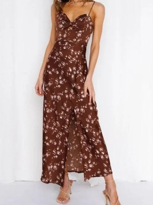 Slip Into Summer Satin Floral Maxi Dress