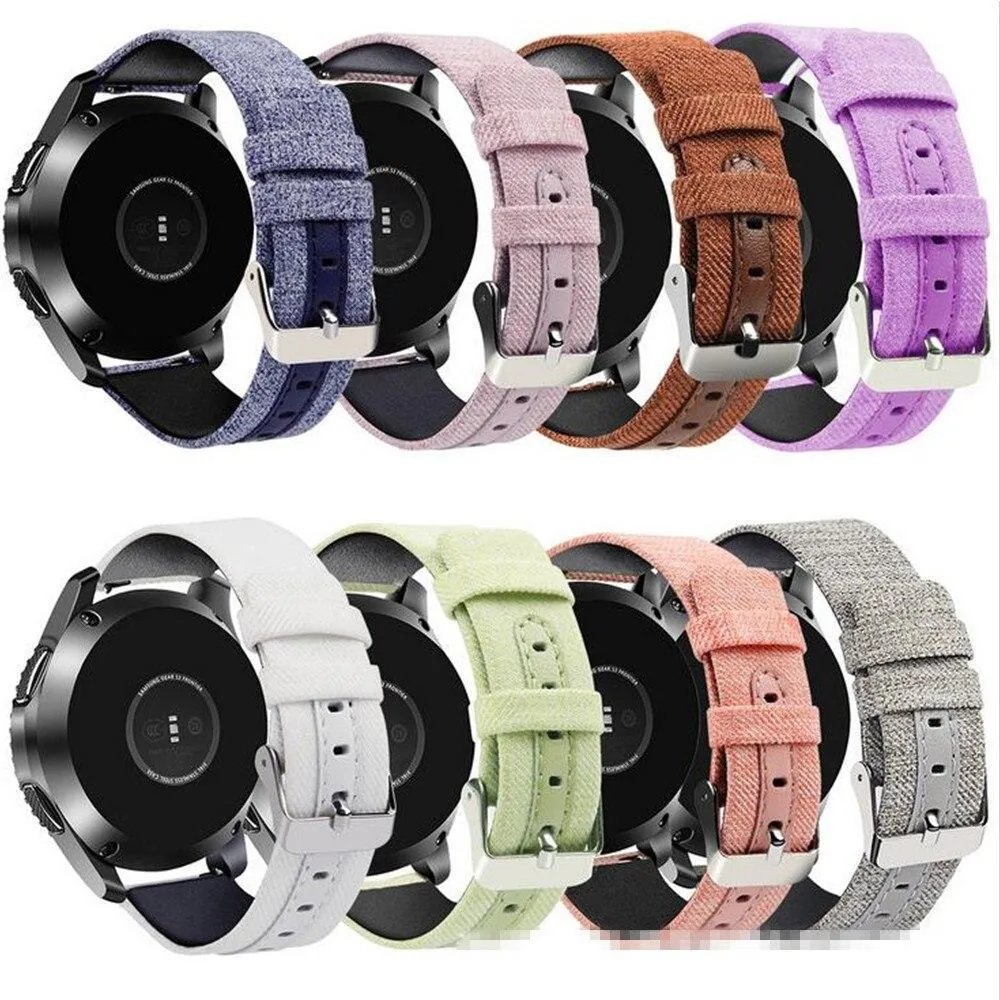 Sport Nylon Leather Strap for Samsung Galaxy Watch 46mm/Gear s3 watch band Casual Denim Canvas Replacement 22mm bracelte Belt|Watchbands|