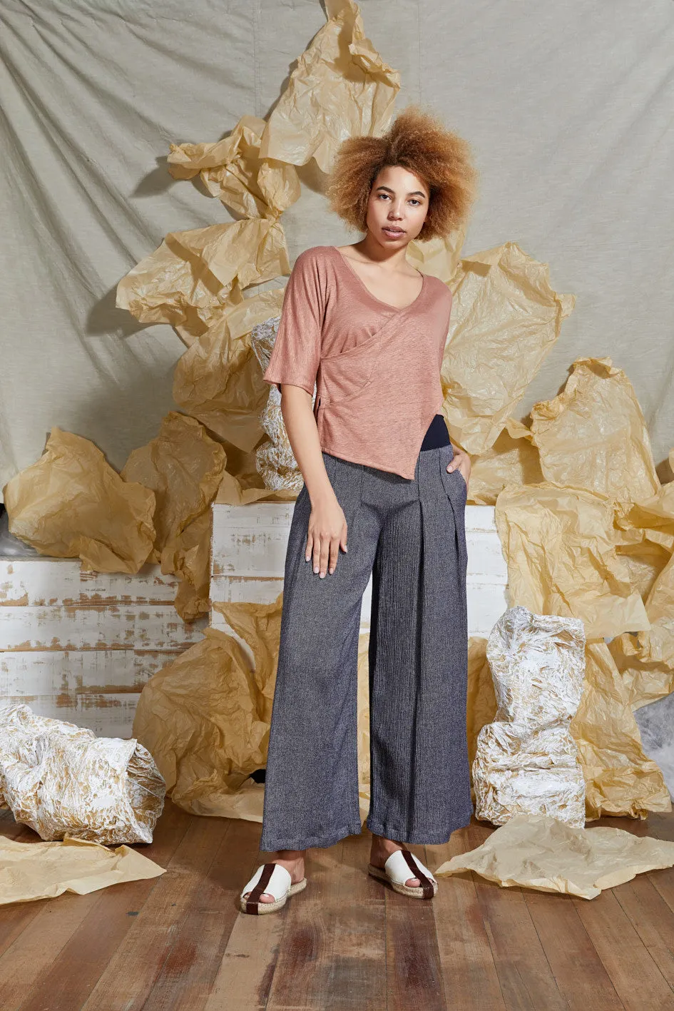 S/S 20 LESI WRAP TOP - CORAL