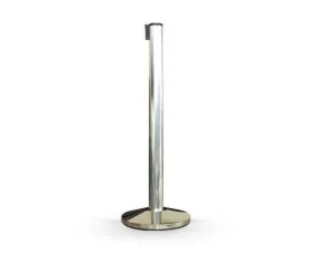 Stanchion, T-Aluminum Retractable With Black Tape Top