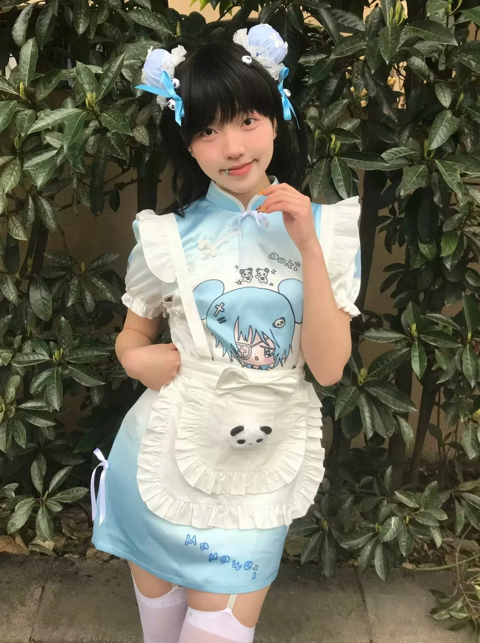 Subculture Apron Dress Blue Tight   Girl