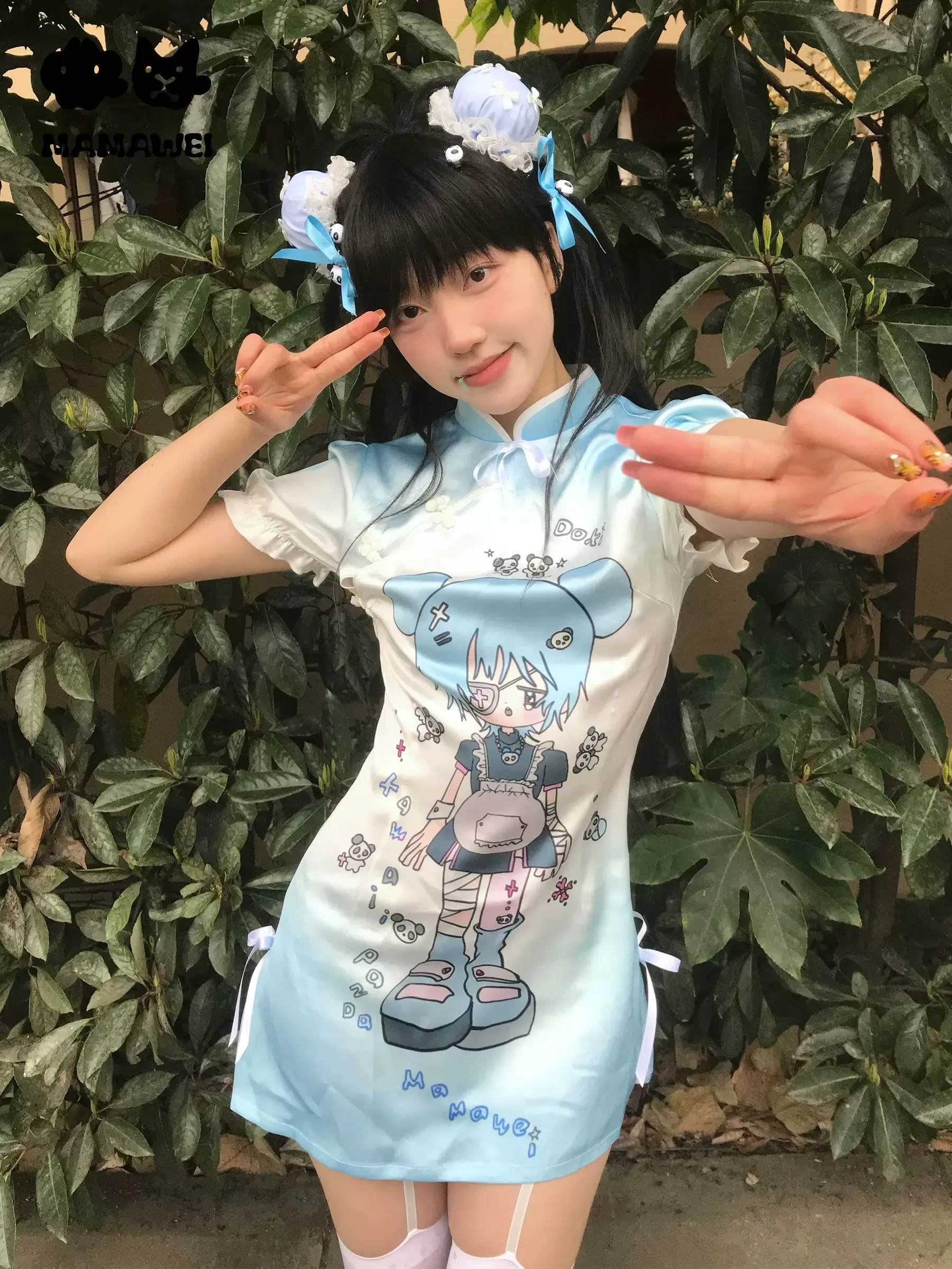 Subculture Apron Dress Blue Tight   Girl