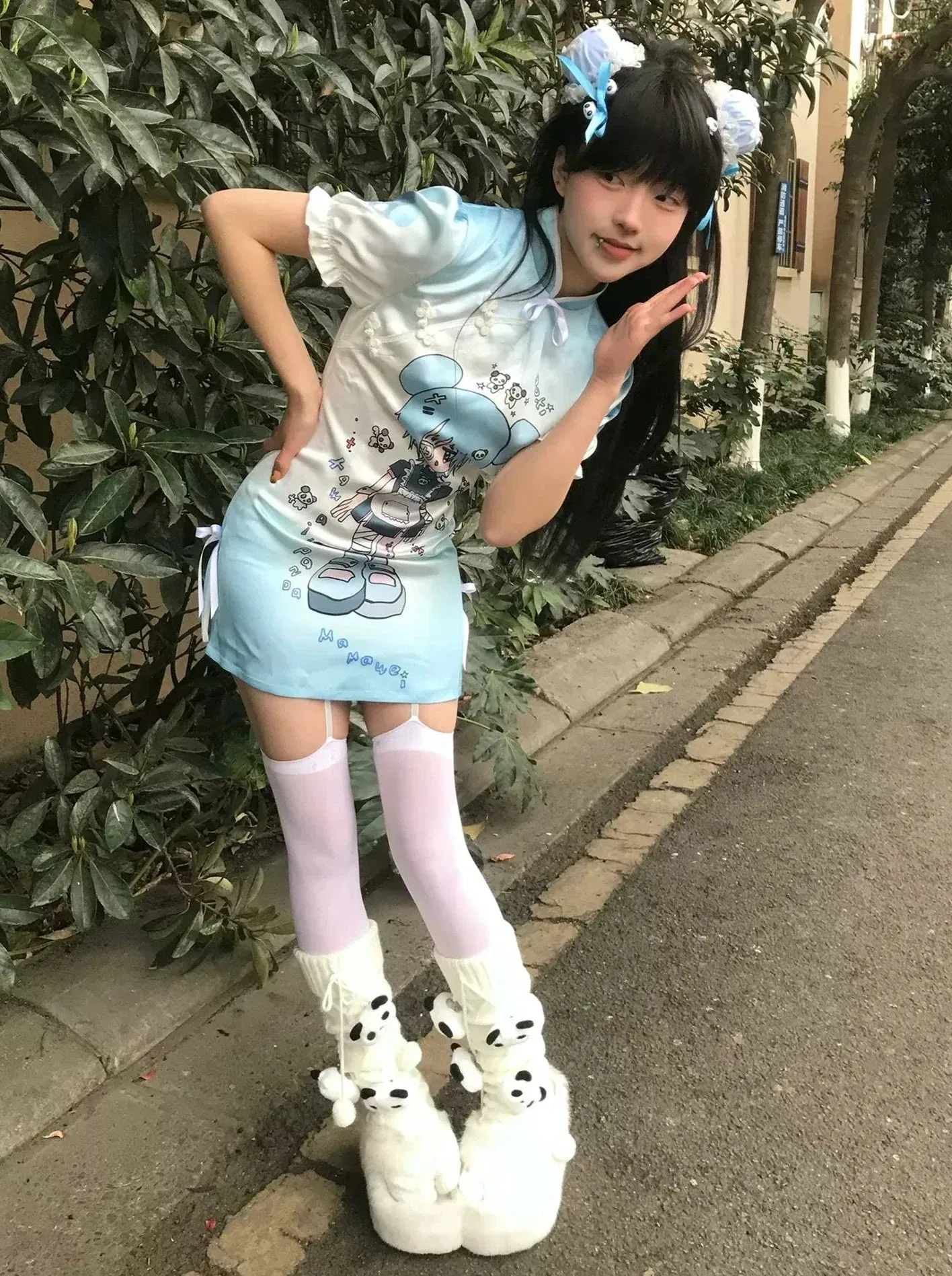 Subculture Apron Dress Blue Tight   Girl
