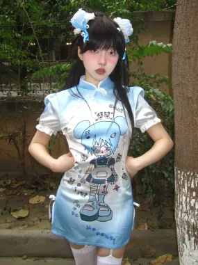 Subculture Apron Dress Blue Tight   Girl