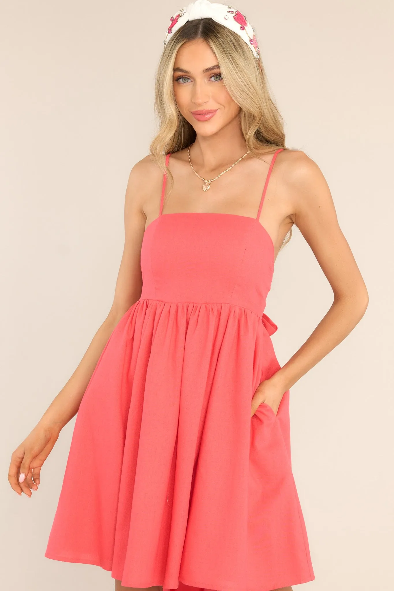 Take The High Road Coral Dress