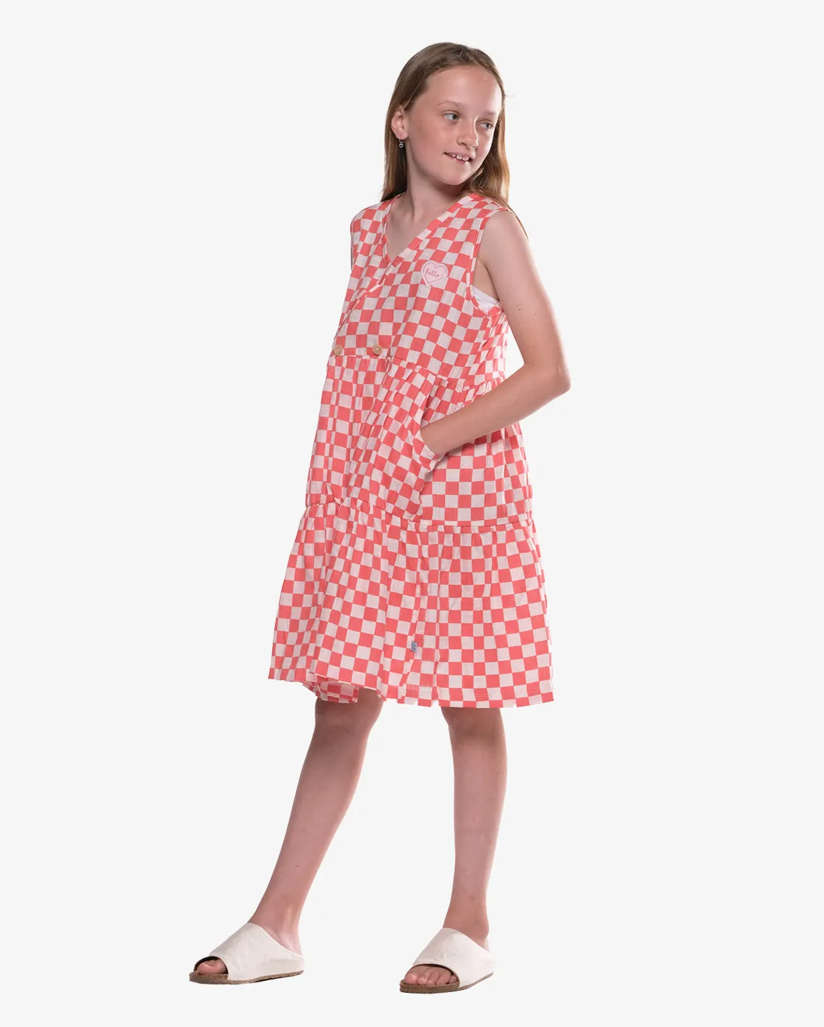 TGC Checker Muslin Cross Over Play Dress
