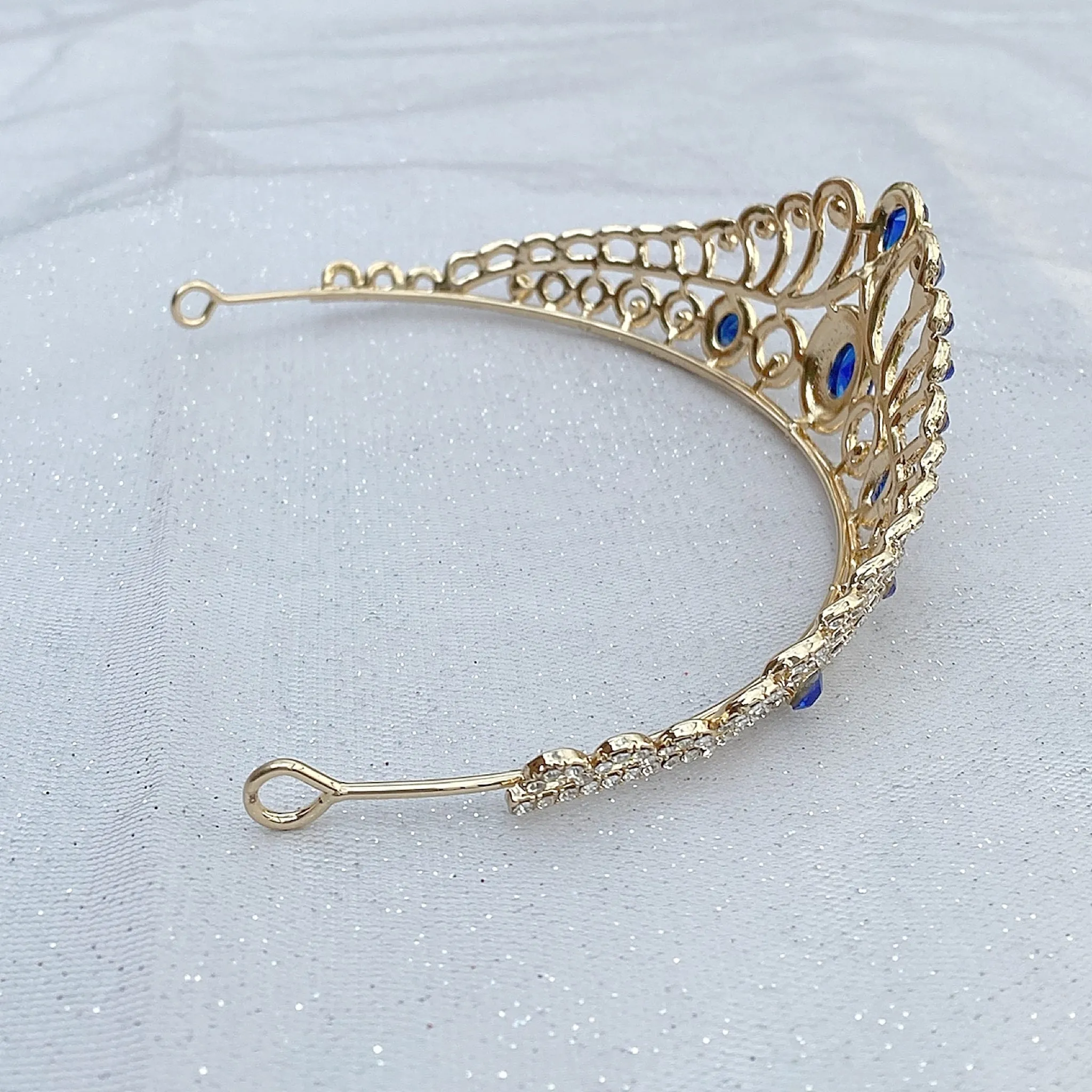 Tiara Gold Blue Art Deco Inspiredo