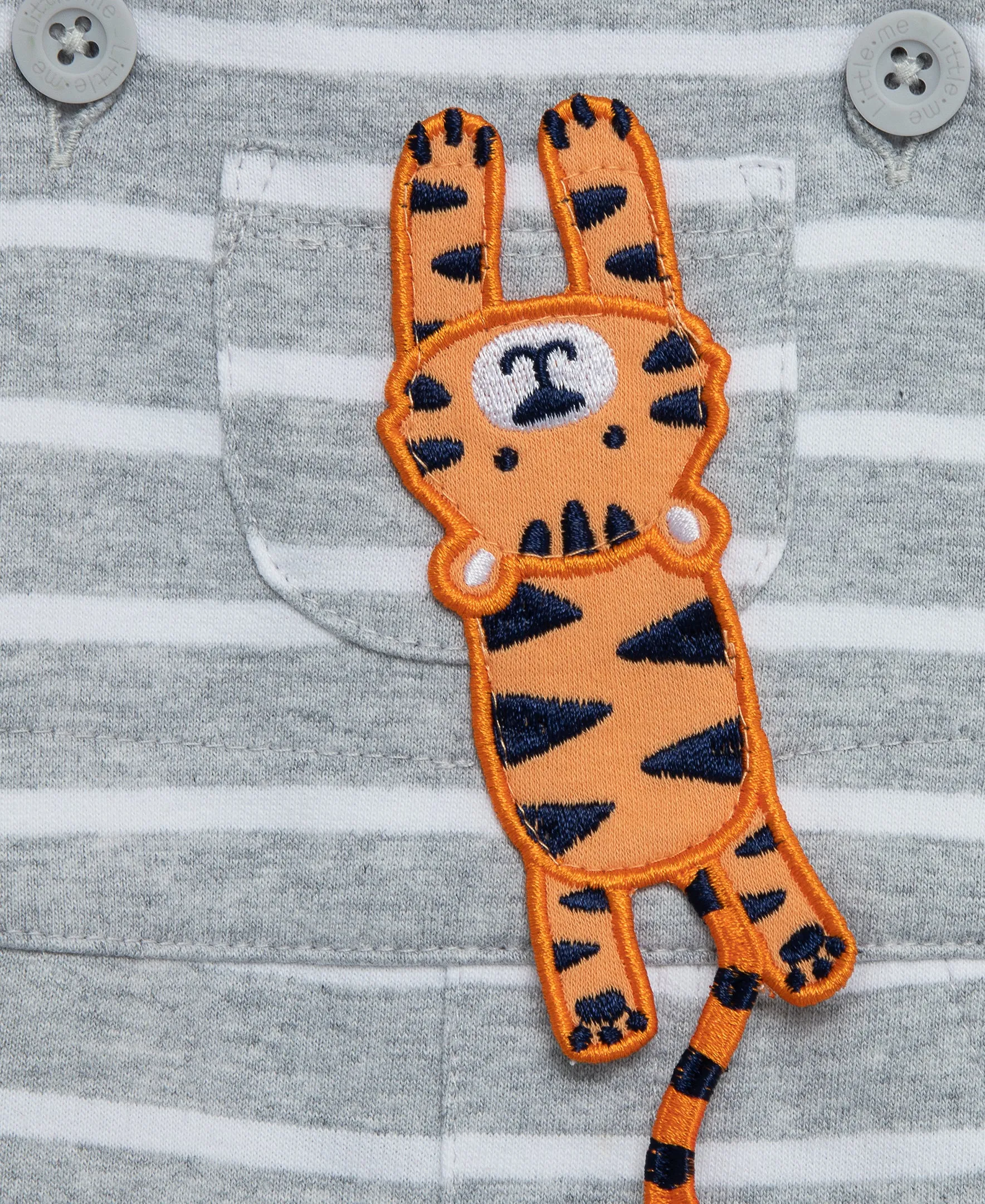 Tiger Cotton Knit Shortall Set (3M-12M)