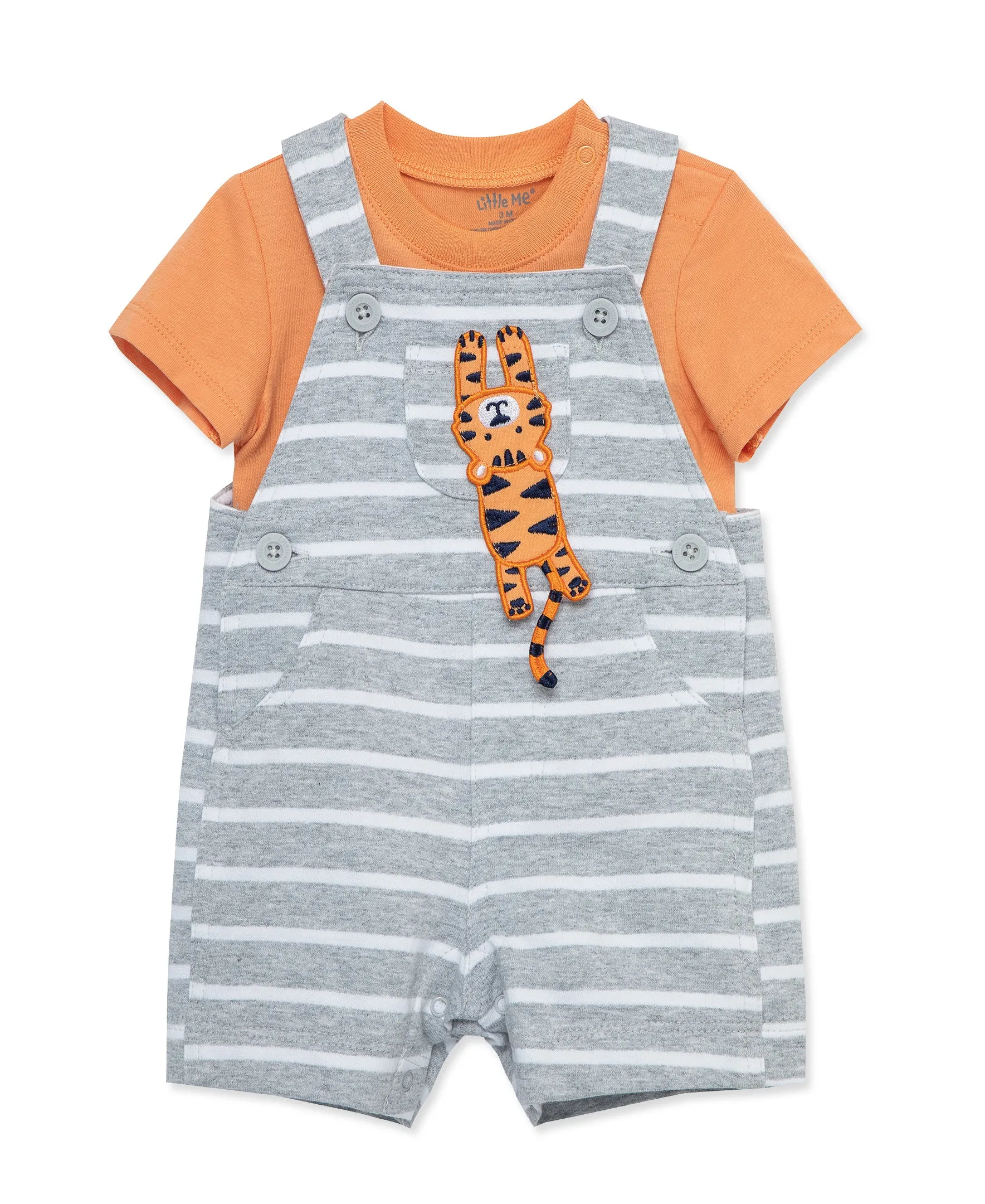 Tiger Cotton Knit Shortall Set (3M-12M)