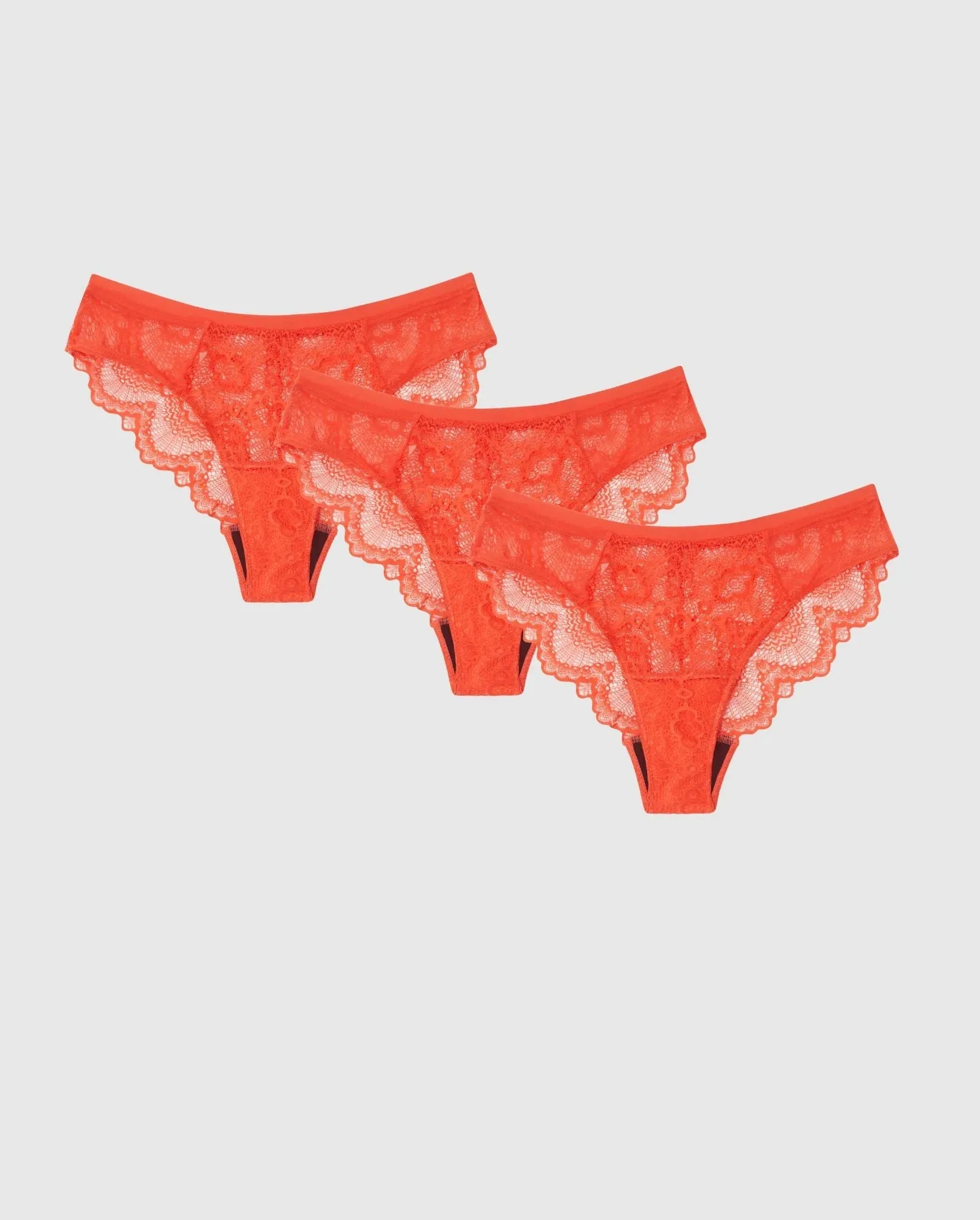 Understatement Underwear - Lace Period Cheeky - Fiery Red