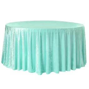 Velvet 120" Round Tablecloth - Light Turquoise