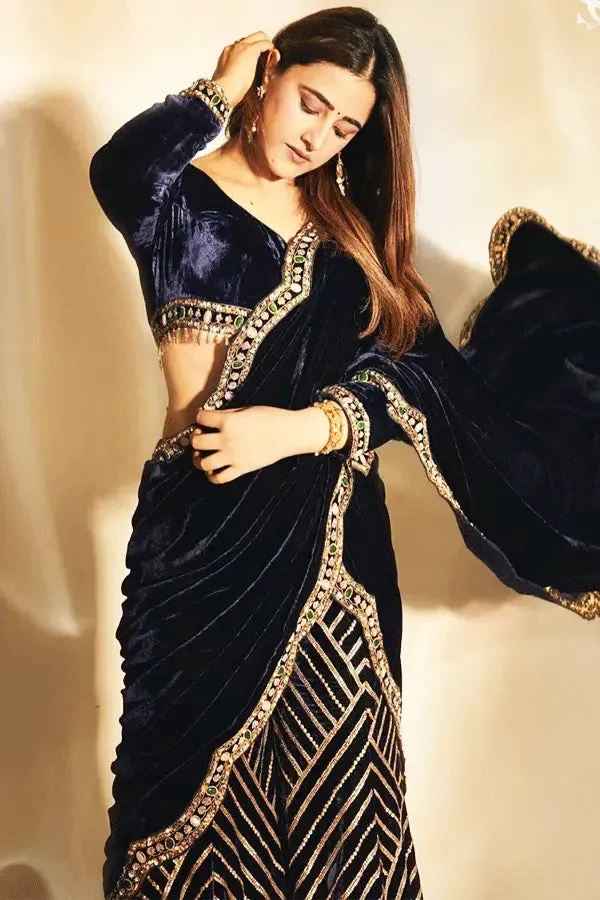 Velvet Sharara Suit Design For Wedding Guest