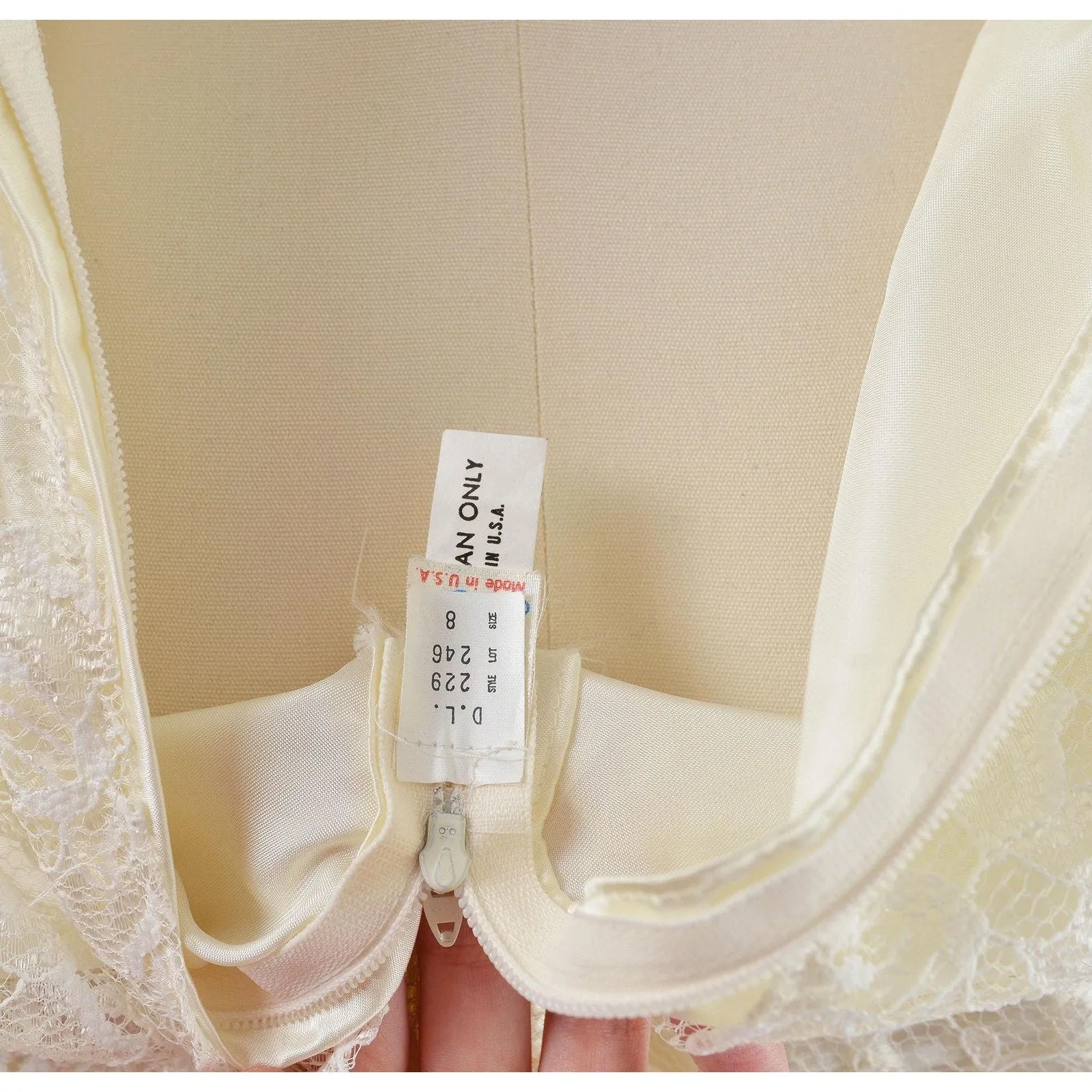 Vintage 80s does 60s Cream Lace Maxi Dress Spaghetti Strap Pencil Sheath Long Wedding Dress size XS
