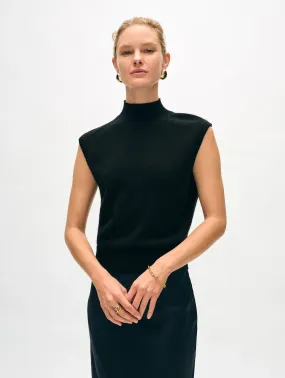 White   Warren Cashmere Sleeveless Mockneck 21067