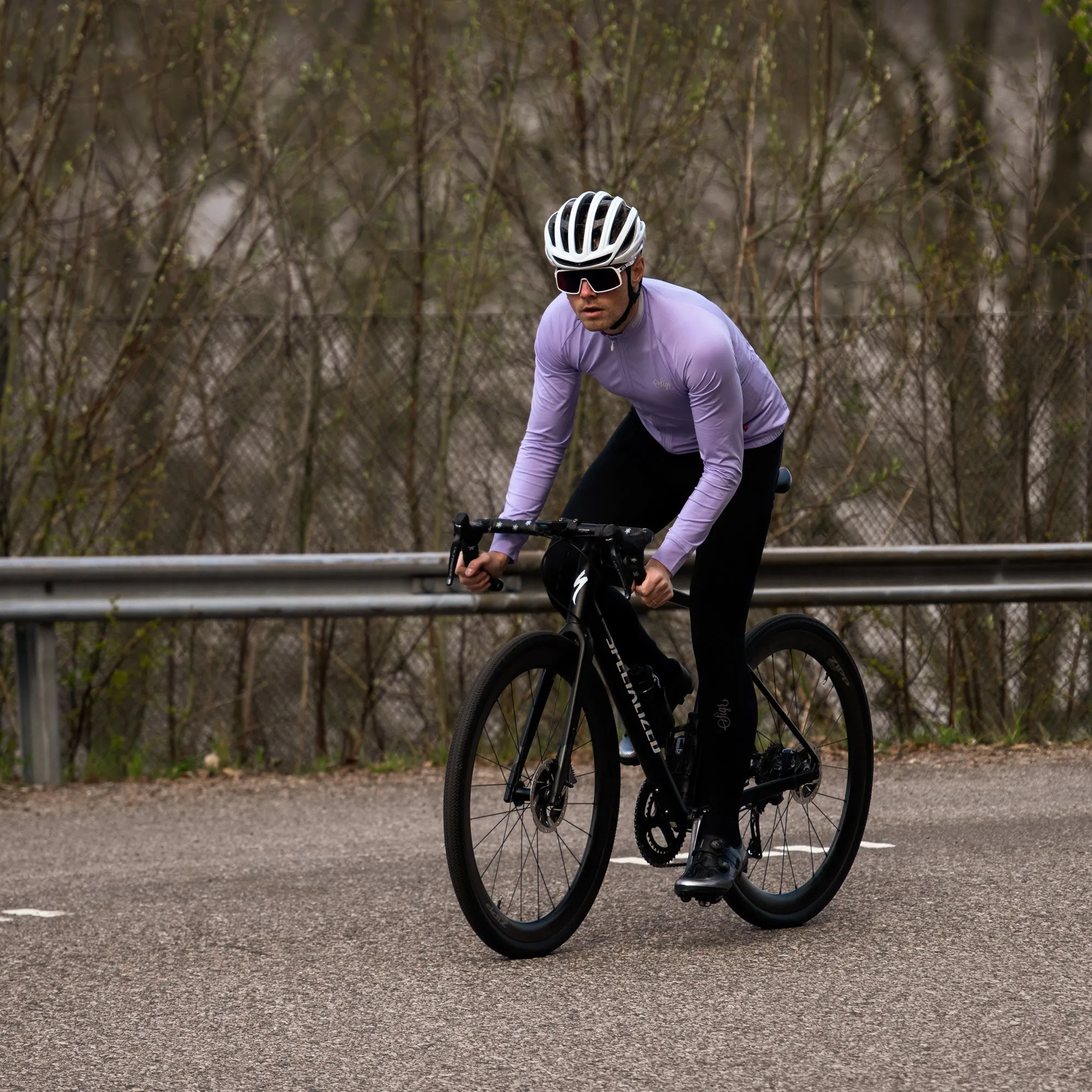 Wildflower Light Purple Men's Long Sleeved Jersey