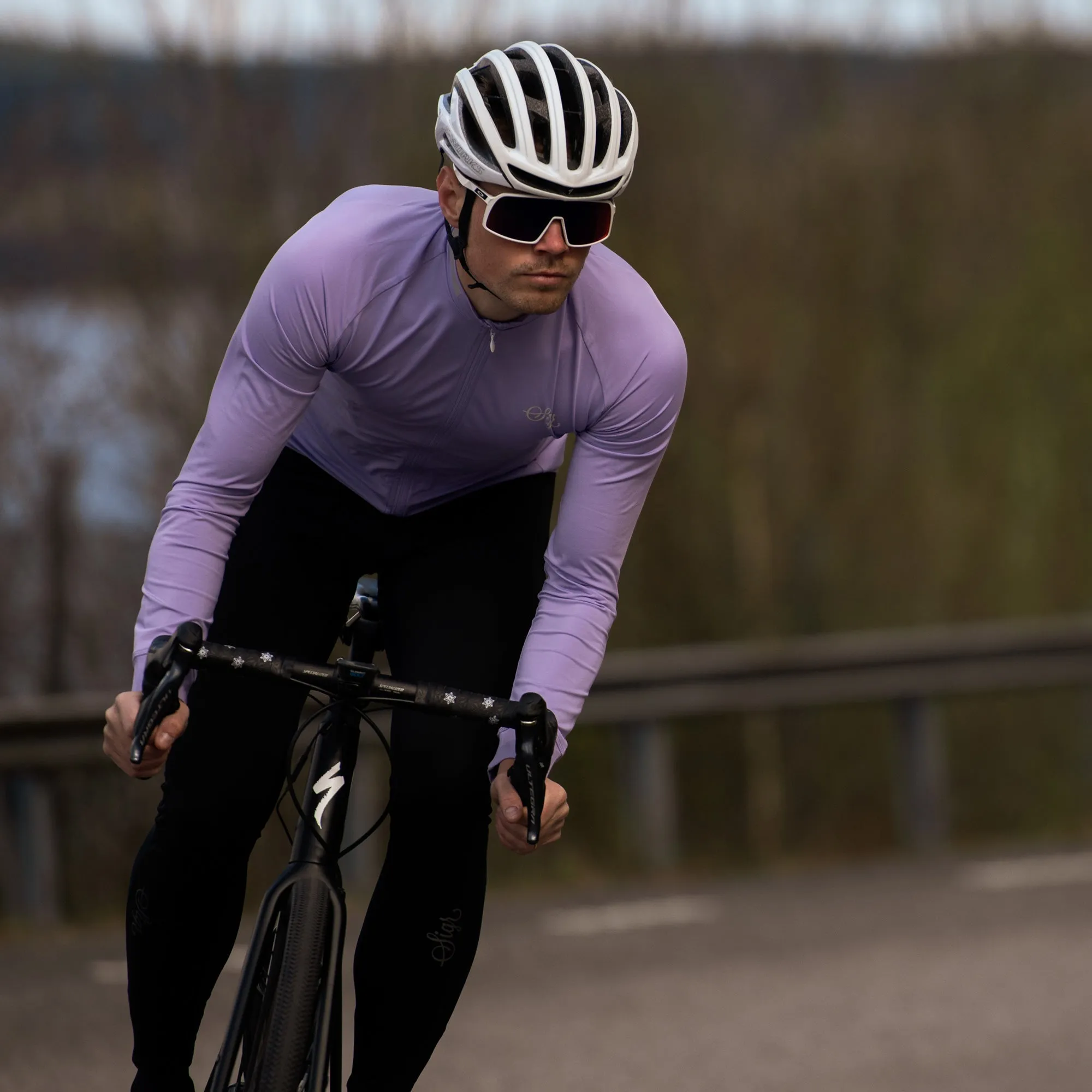 Wildflower Light Purple Men's Long Sleeved Jersey