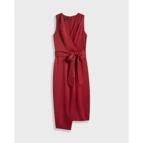 Women Chrisey-Fixed Wrap Midi Dress - Red