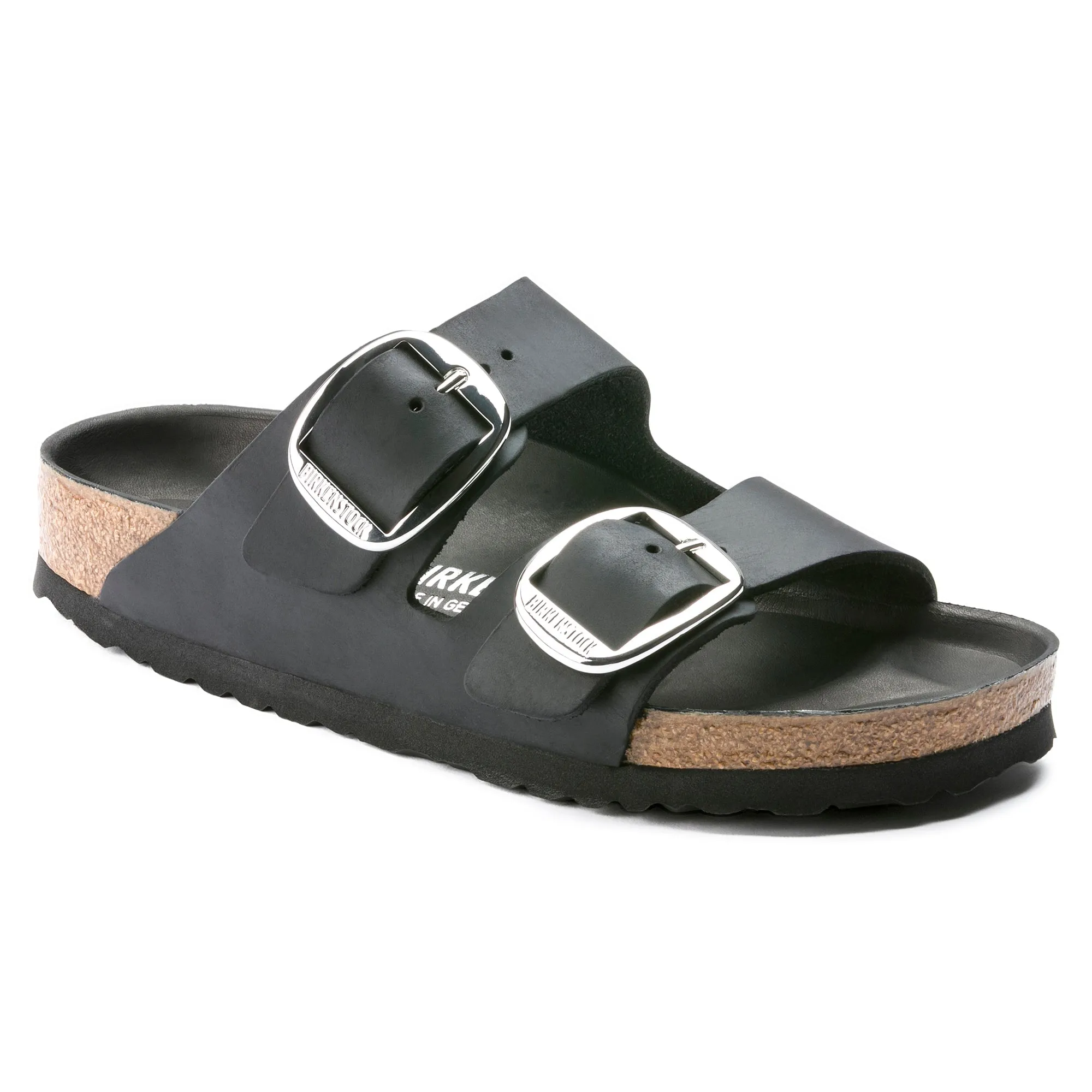 Women's Birkenstock Arizona Big Buckle Oiled Leather Color: Black (MEDIUM/NARROW WIDTH)