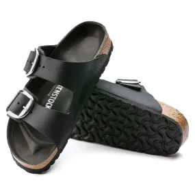 Women's Birkenstock Arizona Big Buckle Oiled Leather Color: Black (MEDIUM/NARROW WIDTH)