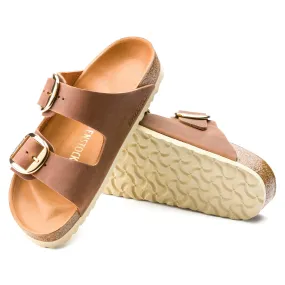 Women's Birkenstock Arizona Big Buckle Oiled Leather Color: Cognac (MEDIUM/NARROW WIDTH)